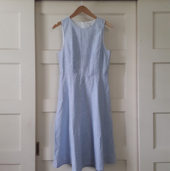 light blue seersucker dress